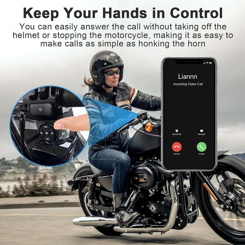 Zelvoro Right Handed Bluetooth Remote Compatible with Harley-Davidson Softtail Motorcycles, Suitable for Most 2018-2024 Models, Compatible with iPhone/Android - Image 3
